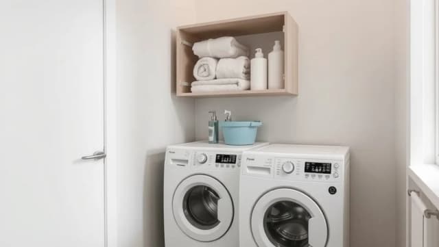 Skåp över tvättmaskin sparar plats hemma